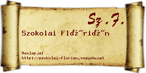 Szokolai Flórián névjegykártya