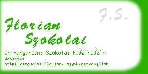 florian szokolai business card